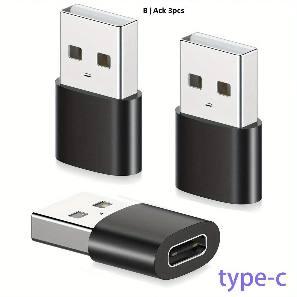 3x USB C to USB Adapter Fast Charging Converter Plug for iPhone Android Phone