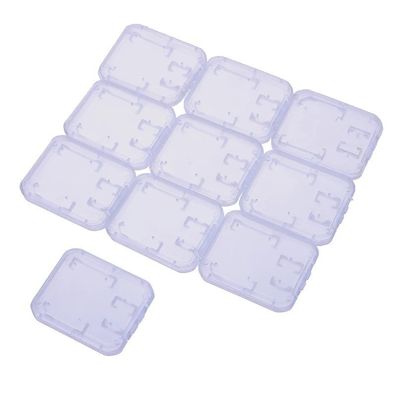 10 Pack Clear Micro SD SDHC Card Case Holder Box Hard Plastic Storage