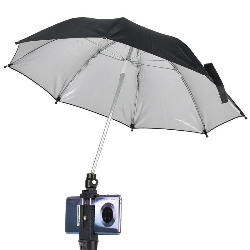 Black Camera Umbrella Sunshade Rain Holder Protector Hot Shoe Interface Black