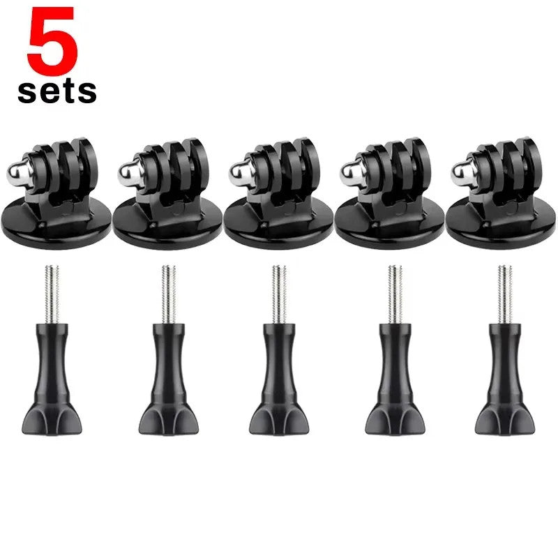 5PCS Tripod Mount Adapter 1/4 Screw Base for GoPro DJI Action Camera Black