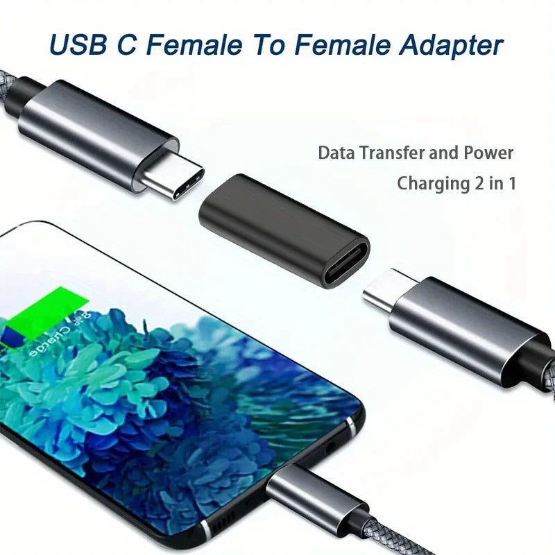 USB-C Female to Female Extension Coupler Adapter Fast Data Convert Connector