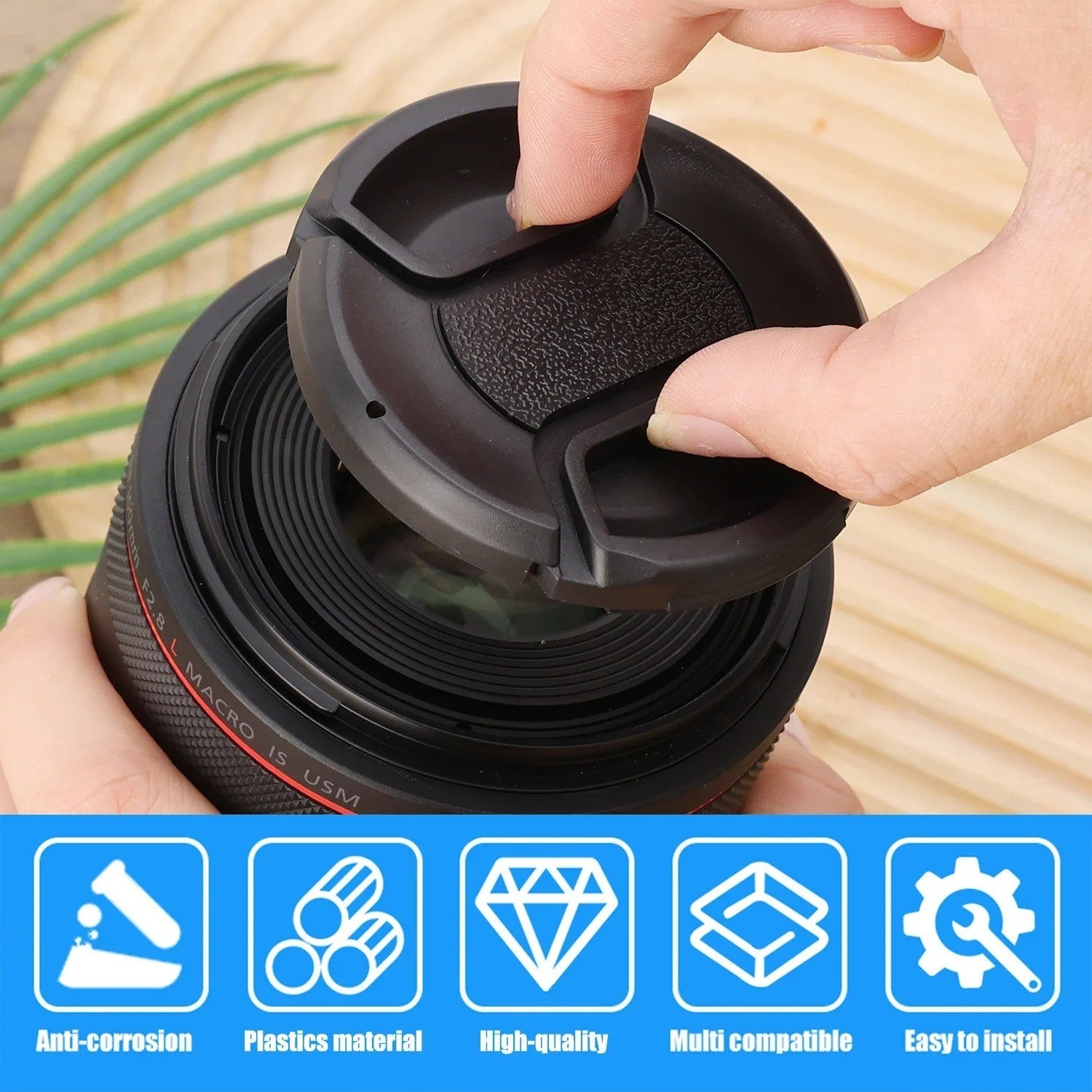 (Pack of 5) Lens Cap cover for Camera Lens 37/49/52/55/58/62/67/72/77/82/95 mm
