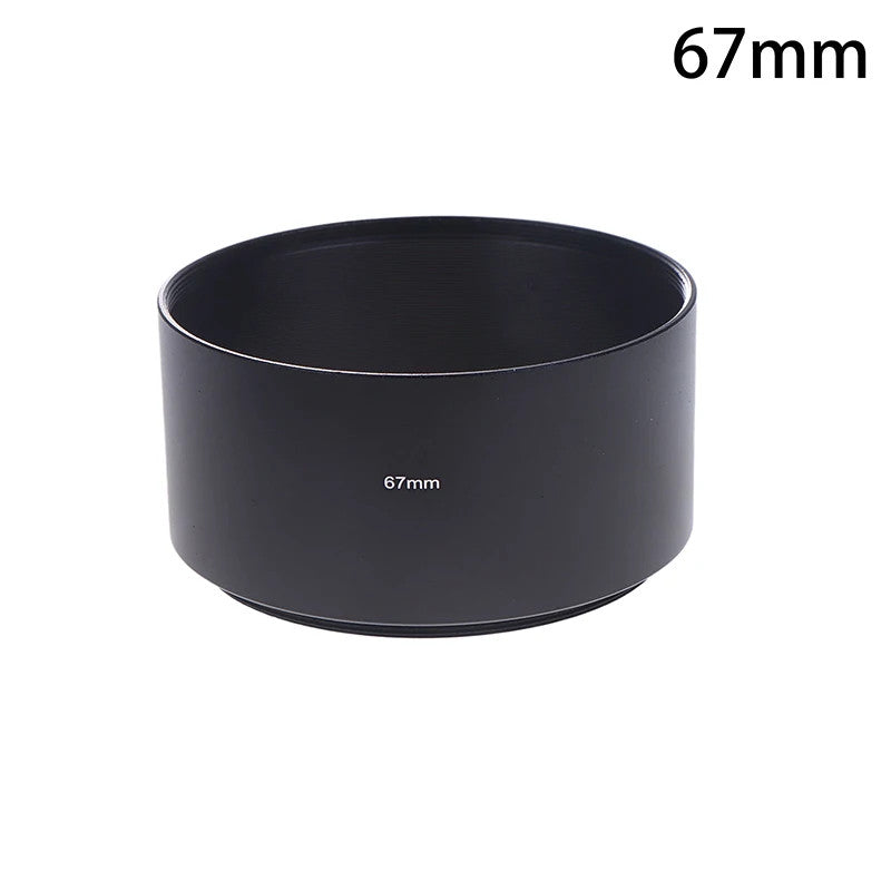 Universal Long Metal Lens Hood 40.5-77mm Camera Sunshade Screw-In Black Shade