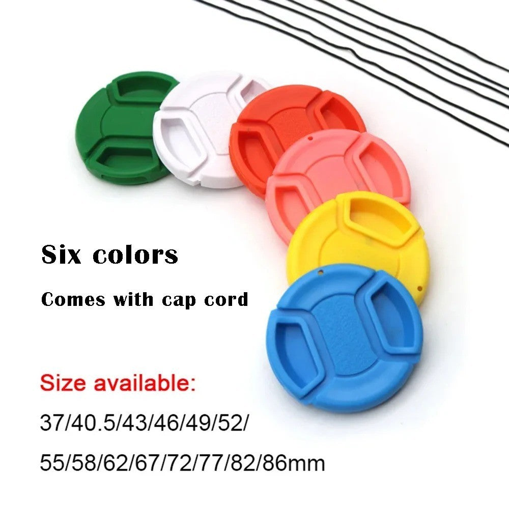 Universal Colored Lens Cap Center Pinch 37/40.5/43/46/49/52/55/58/62/67mm