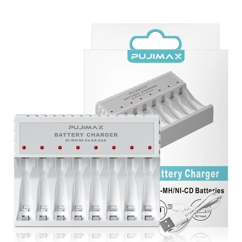 8 Slot Battery Charger For Ni-MH Ni-CD AA AAA Rechargeable Batteries Fast Charge