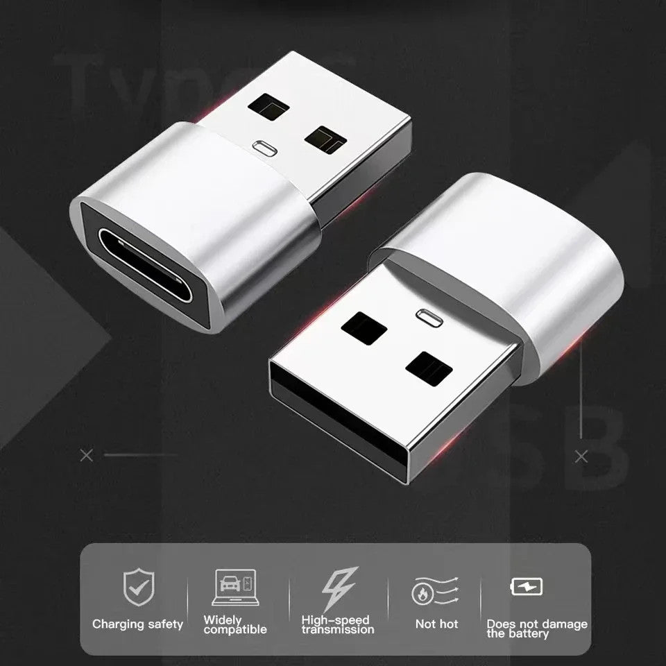 3x USB C to USB Adapter Fast Charging Converter Plug for iPhone Android Phone