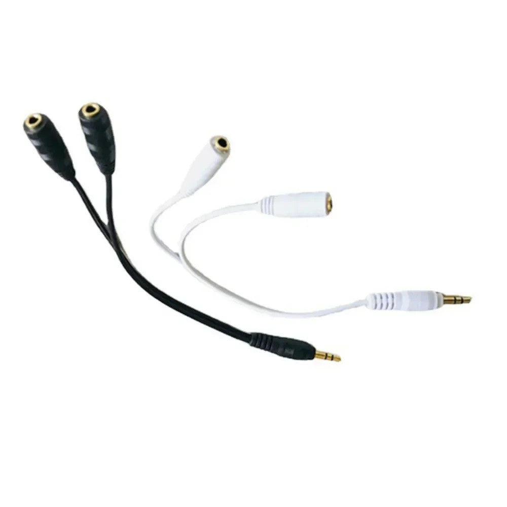Dual Headphone Adapter 3.5mm Y Splitter Audio Cable Male to 2 Female PC Aux Cord