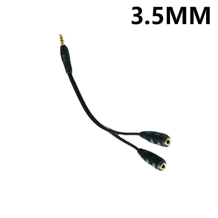 Dual Headphone Adapter 3.5mm Y Splitter Audio Cable Male to 2 Female PC Aux Cord