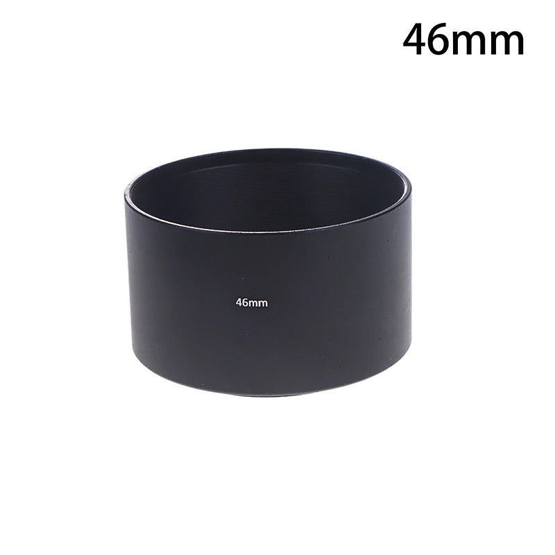 Universal Long Metal Lens Hood 40.5-77mm Camera Sunshade Screw-In Black Shade