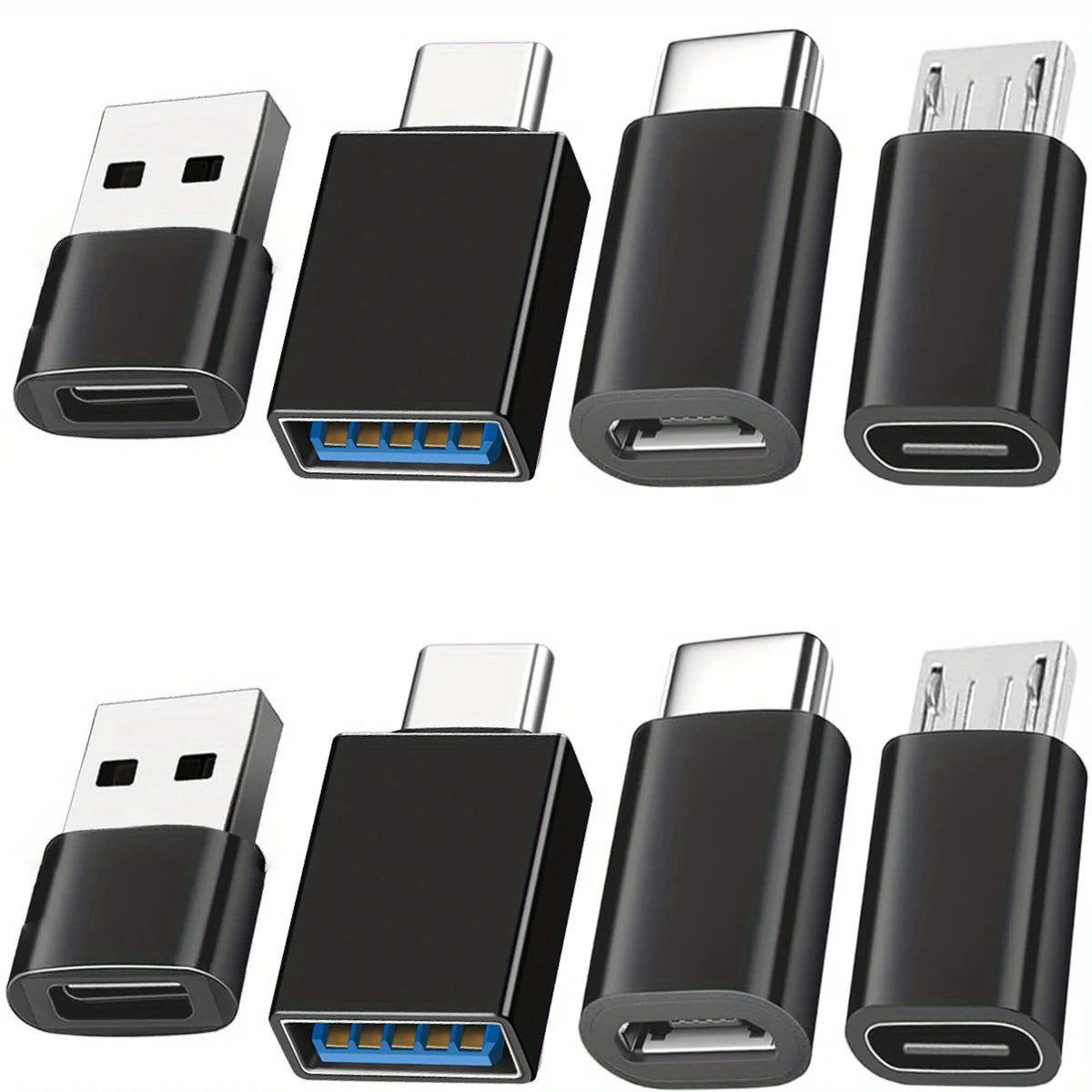 8 Pack USB 3.0 USB C to USB C Male Adapter OTG Micro USB Converter For Phone PC