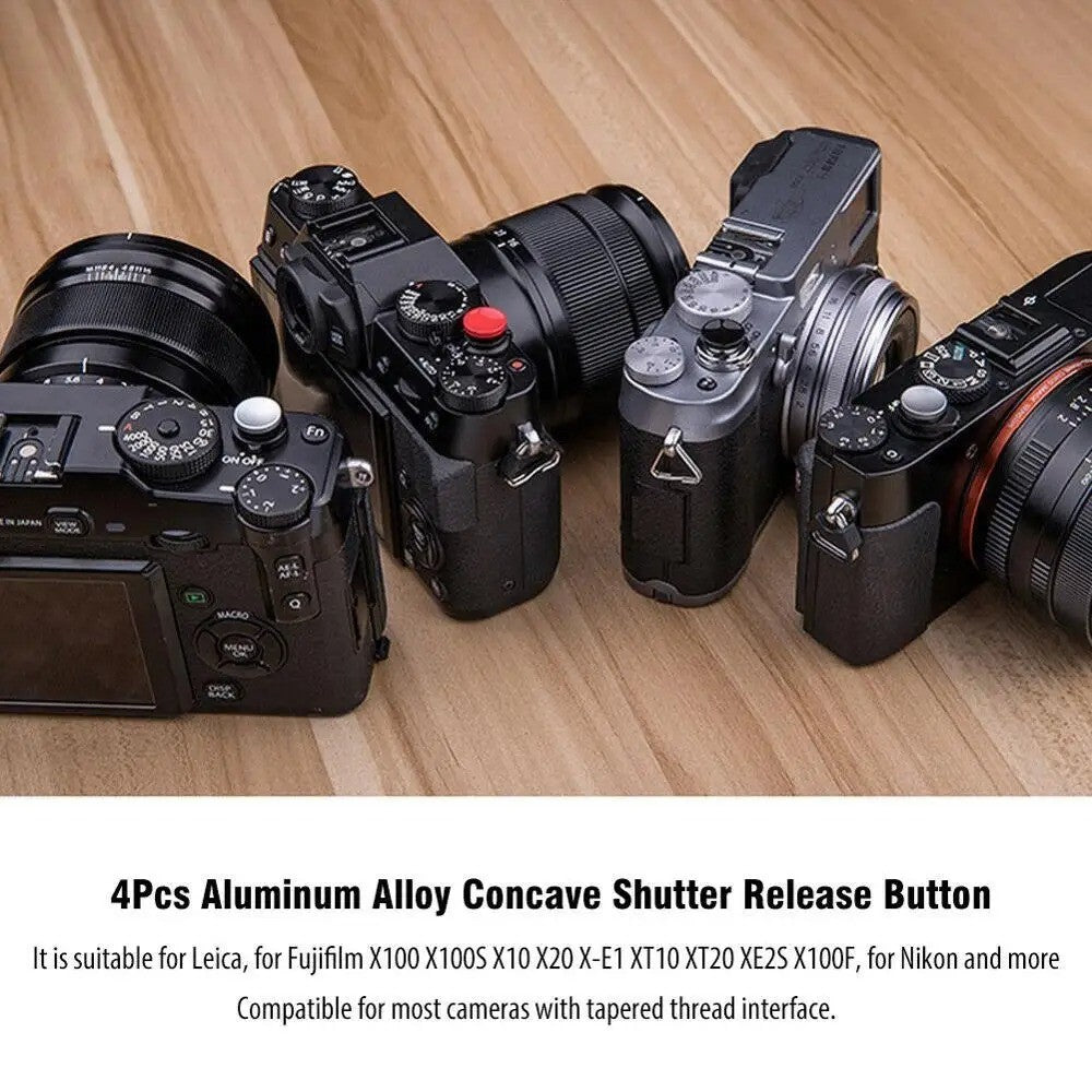 4 PACK Concave Shutter Release Button for Fujifilm Leica Nikon Canon D 4PCS