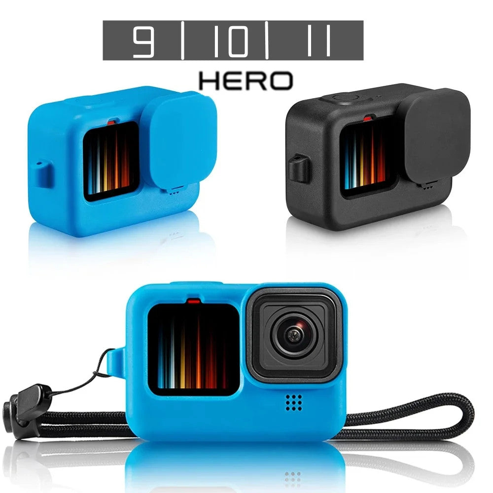 Silicone Camera Case + Lens Cap + Lanyard Cover for GoPro Hero 9 10 11 12 13
