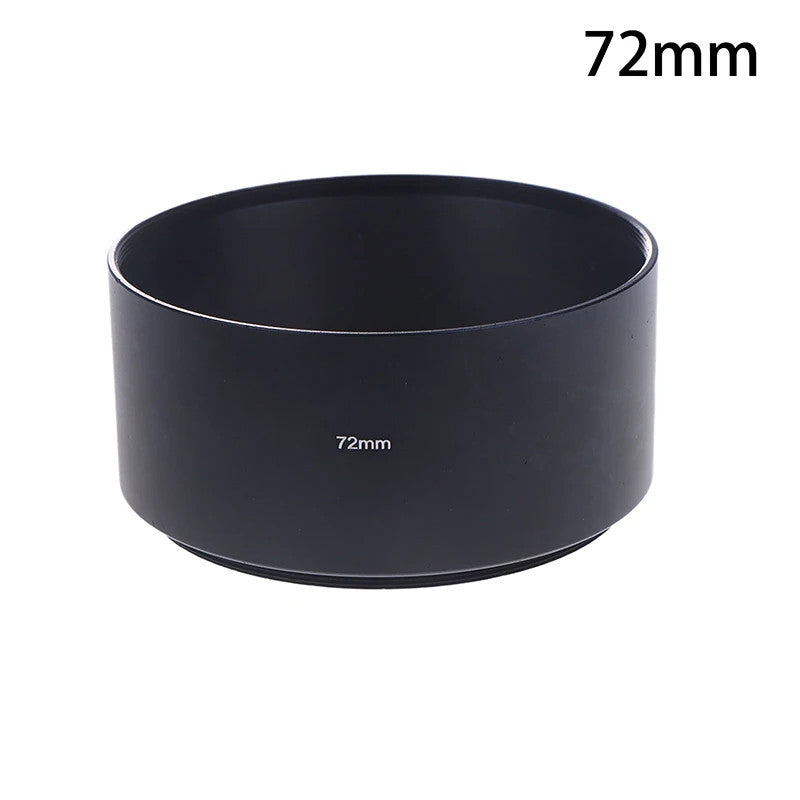 Universal Long Metal Lens Hood 40.5-77mm Camera Sunshade Screw-In Black Shade
