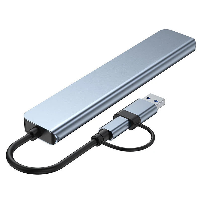 8 in 1 Type C USB Hub Docking Station 3.5mm Jack Micro SD Card Reader Converter