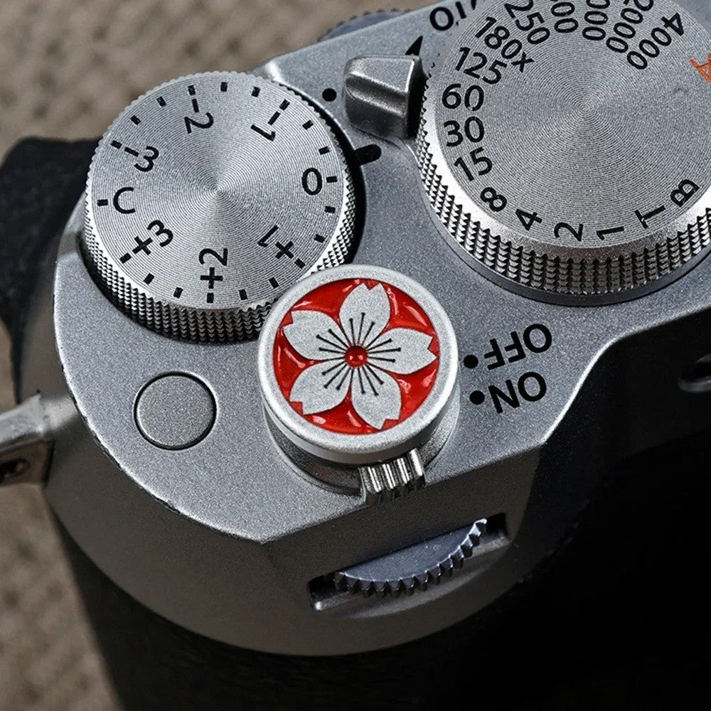 Bundle Metal Hot Shoe Cover Threaded Sticky Shutter button For Fujifilm Nikon