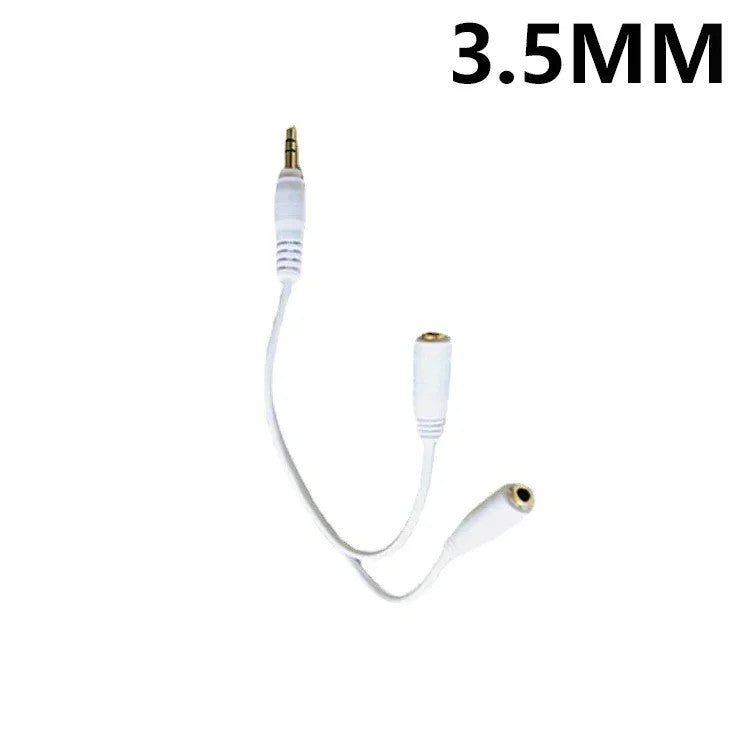 Dual Headphone Adapter 3.5mm Y Splitter Audio Cable Male to 2 Female PC Aux Cord