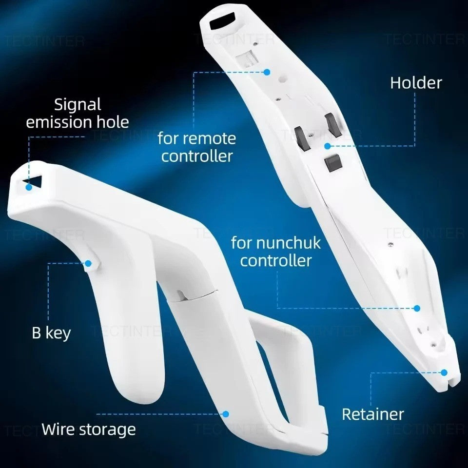 1Pcs Zapper Gun For Nintendo Wii Right Left Remote Controller White Zapper Gun