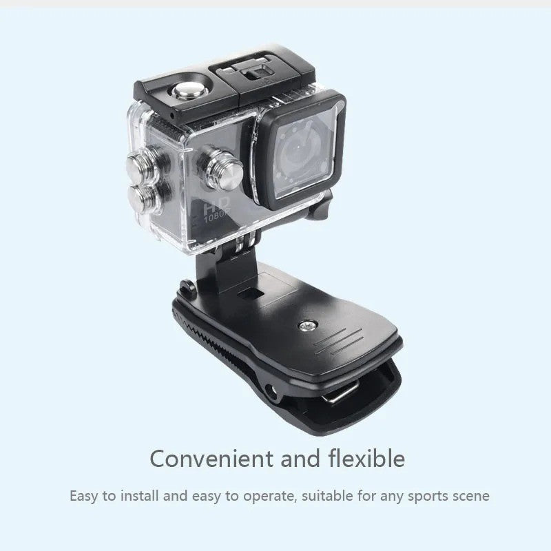 Action Camera 360° Rotation Backpack Hat Clip Clamp Mount For GoPro Hero DJI
