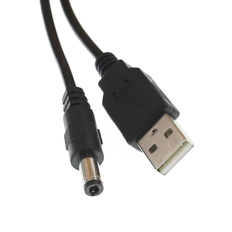 USB to DC 5.5x2.1mm Power Cable 5V Round Jack Charging Wire Router Cord Adapter